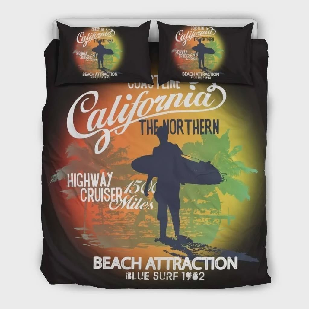 Surfing Coast Line California The Northern Cotton Bed Sheets Spread Comforter Duvet Cover Bedding Sets 4