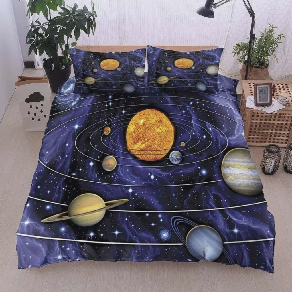 Solar System Galaxy Pattern Cotton Bed Sheets Spread Comforter Duvet Cover Bedding Sets 4