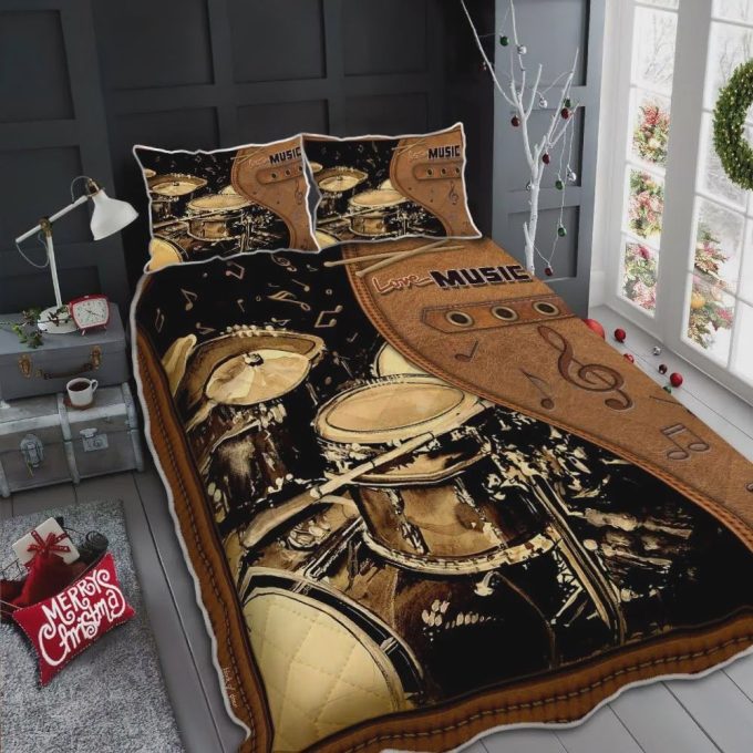 Snare Drum Love Music Cotton Bed Sheets Spread Comforter Duvet Cover Bedding Sets 1