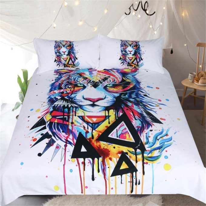 Shattered Tiger By Pixie Cold Art Cotton Bed Sheets Spread Comforter Duvet Cover Bedding Sets 1