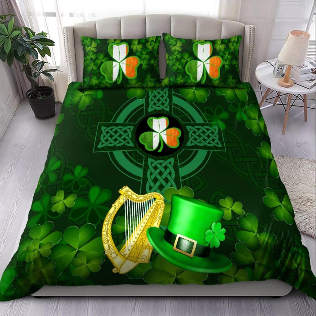 St Patrick Day Bedding Set Happy St Patricks Duvet Cover St Patricks Day Comforter Sets Irish Roots Celtic Pattern Bedding Set Tdv45 4