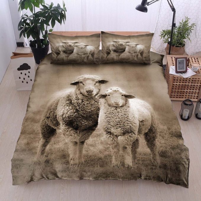 Sheep Couple Cotton Bed Sheets Spread Comforter Duvet Cover Bedding Sets Perfect Gifts For Sheep Lover Thanksgiving 1