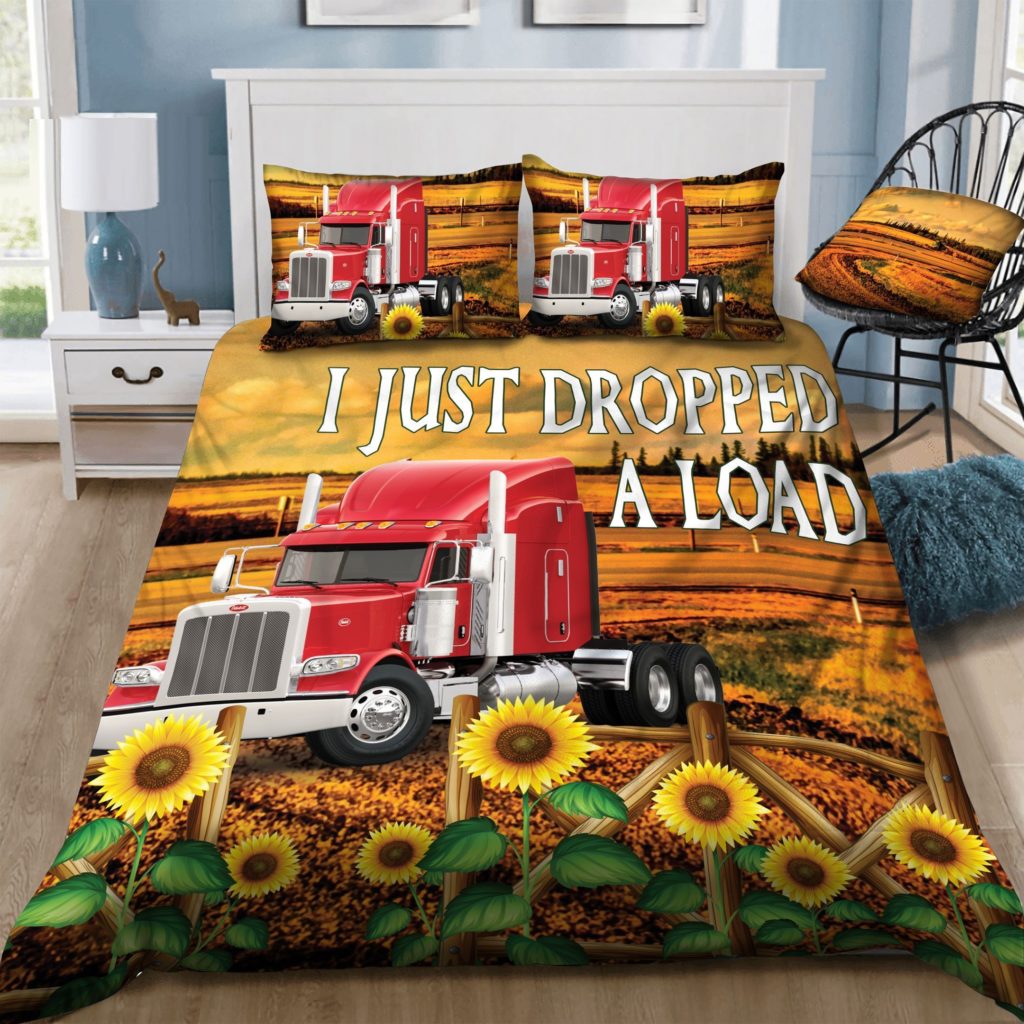 Trucker Red Sunflower I Just Dropped A Load Cotton Bed Sheets Spread Comforter Duvet Cover Bedding Sets 4