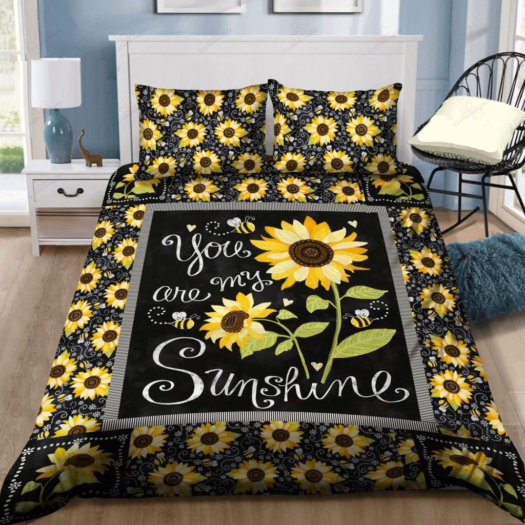 Sunflower You Are My Sunshine Bedding Sets Duvet Cover Pillowcases 4