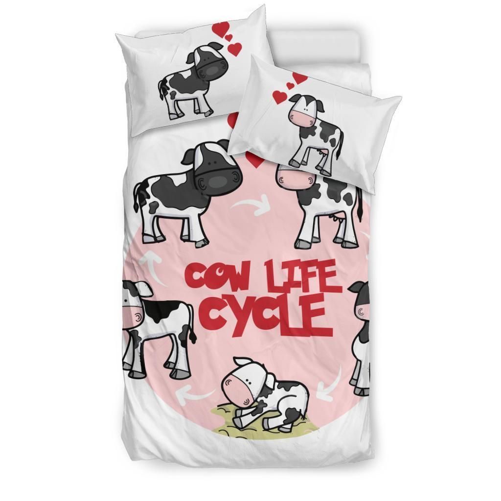 The Life Cycle Of A Cow Cotton Bed Sheets Spread Comforter Duvet Cover Bedding Sets 4