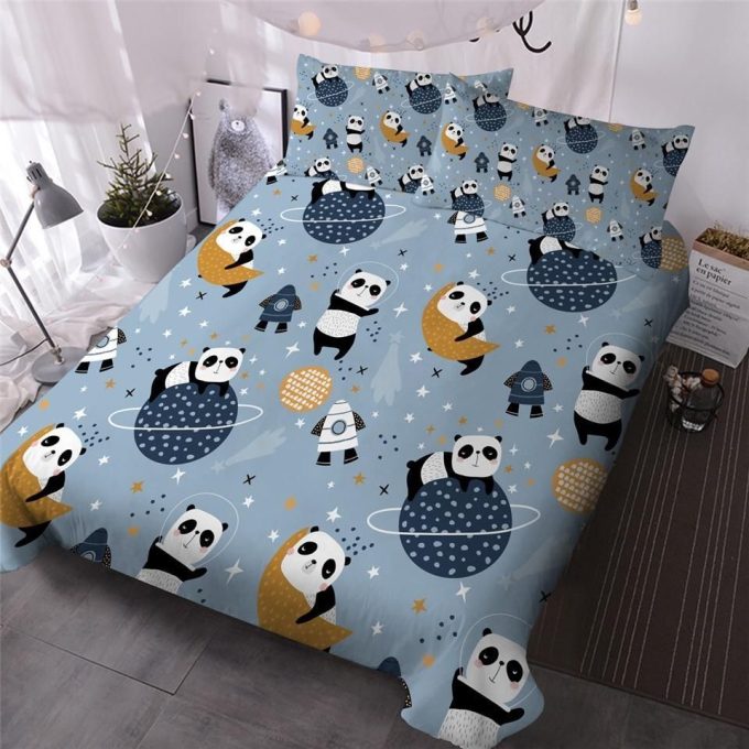 Space Panda Cotton Bed Sheets Spread Comforter Duvet Cover Bedding Sets 1