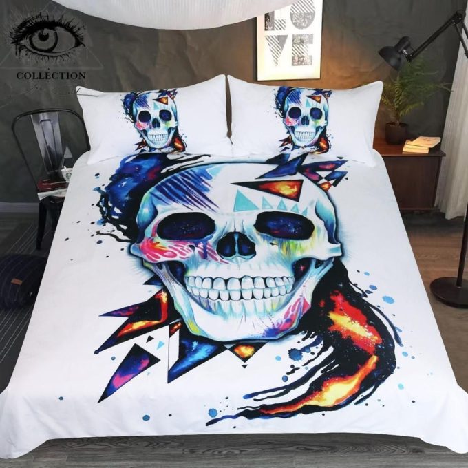 Skull Cold Art Cotton Bed Sheets Spread Comforter Duvet Cover Bedding Sets 1