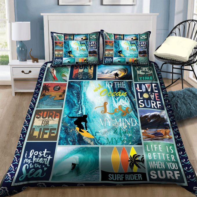 Surfer I Lost My Heart To The Sea Cotton Bed Sheets Spread Comforter Duvet Cover Bedding Sets 1