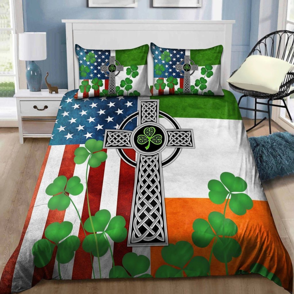 St Patrick Day Bedding Set Happy St Patricks Duvet Cover St Patricks Day Comforter Sets Irish Roots Celtic Pattern Bedding Set Tdv34 4