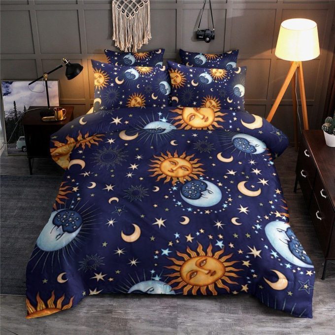 Sun Moon And Stars Bed Sheets Spread Comforter Duvet Cover Bedding Sets Perfect Gifts For Sun And Moon Lover Thanksgiving 1