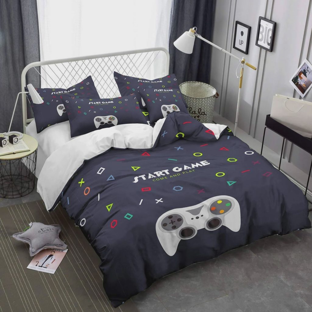 Start Game Come And Play Cotton Bed Sheets Spread Comforter Duvet Cover Bedding Sets 4