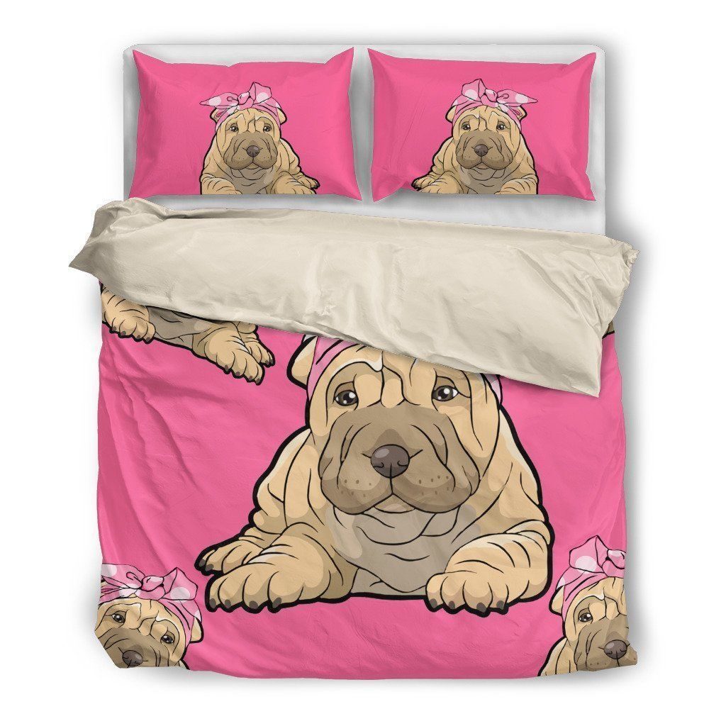 Shar Pei Cotton Bed Sheets Spread Comforter Duvet Cover Bedding Sets 4