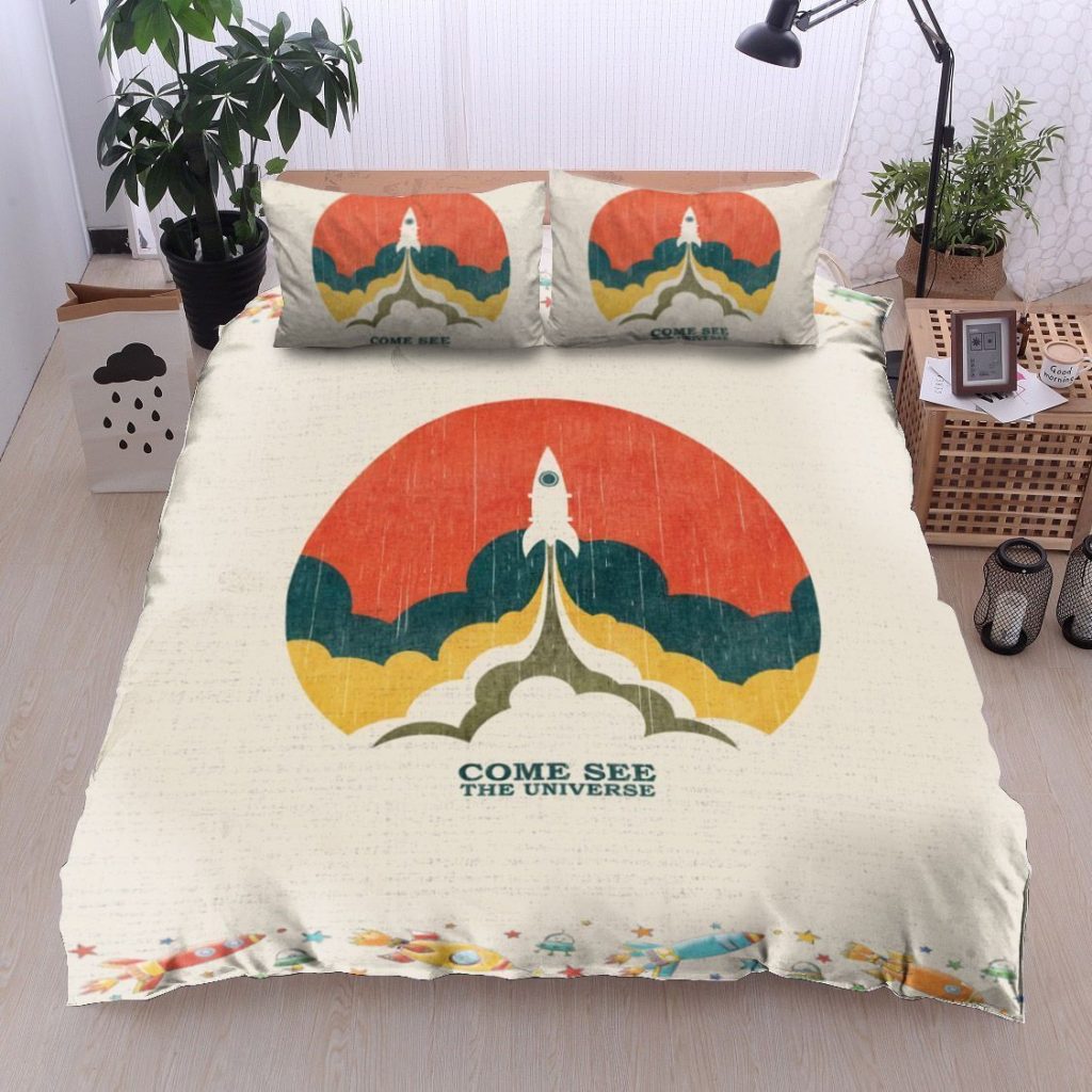 Spaceship Cotton Bed Sheets Spread Comforter Duvet Cover Bedding Sets 4