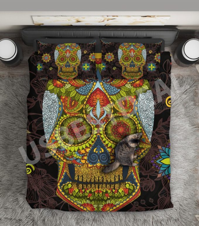 Sugar Skull Happy Days Cotton Bed Sheets Spread Comforter Duvet Cover Bedding Sets 1