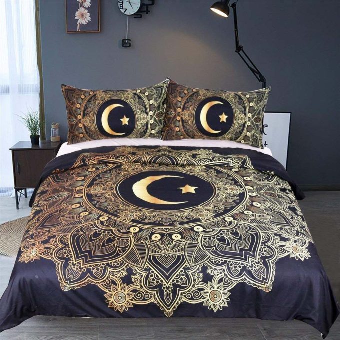 Sun And Moon Mandala Cotton Bed Sheets Spread Comforter Duvet Cover Bedding Sets 1