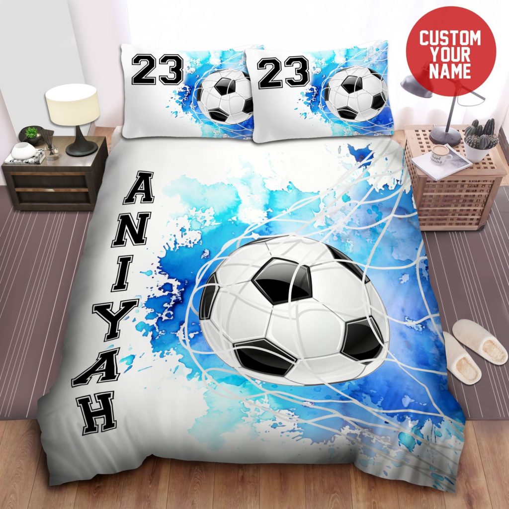 Soccer Goal Custom Duvet Cover Bedding Set With Your Name 4