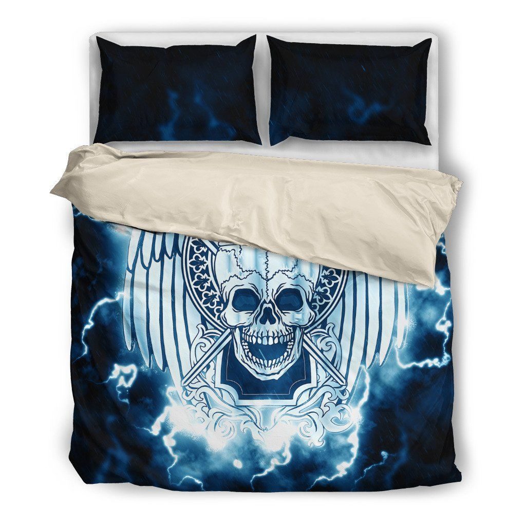 Skull And Lighting Bedding Set Duvet Cover Pillow Cases 4