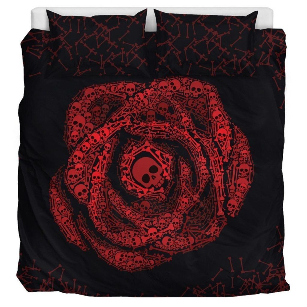 Skull Rose - Bedding Set Duvet Cover Pillow Cases 4