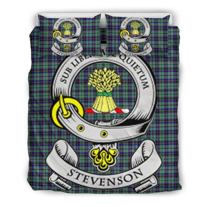 Stevenson Clan Badge Tartan Cotton Bed Sheets Spread Comforter Duvet Cover Bedding Sets 1