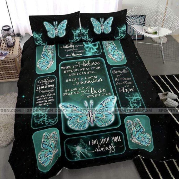 Sterling Silver Butterfly From Heaven Duvet Cover Bedding Set 1