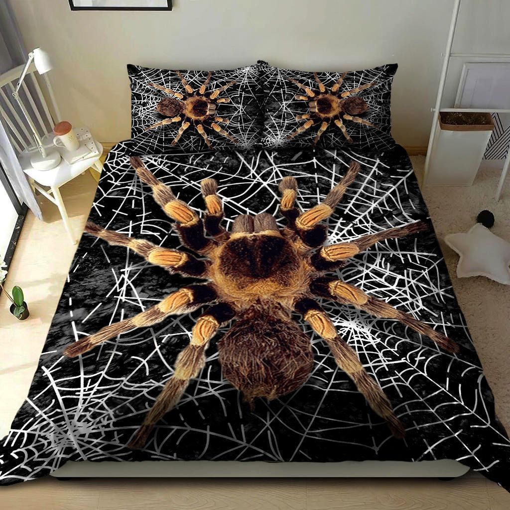 Spider And Web Cotton Bed Sheets Spread Comforter Duvet Cover Bedding Sets Perfect Gifts For Spider Lover Thanksgiving 4