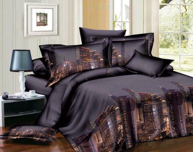 The City Cotton Bed Sheets Spread Comforter Duvet Cover Bedding Sets 1