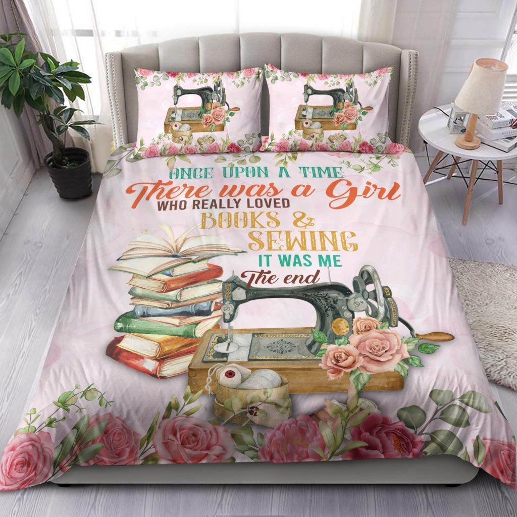 There Was A Girl Who Really Loved Books And Sewing Cotton Bed Sheets Spread Comforter Duvet Cover Bedding Sets 4