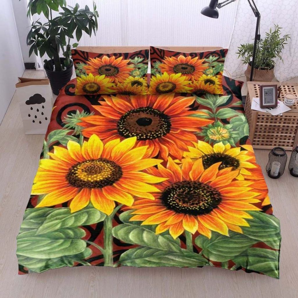 Sunflower Cotton Bed Sheets Spread Comforter Duvet Cover Bedding Sets 4