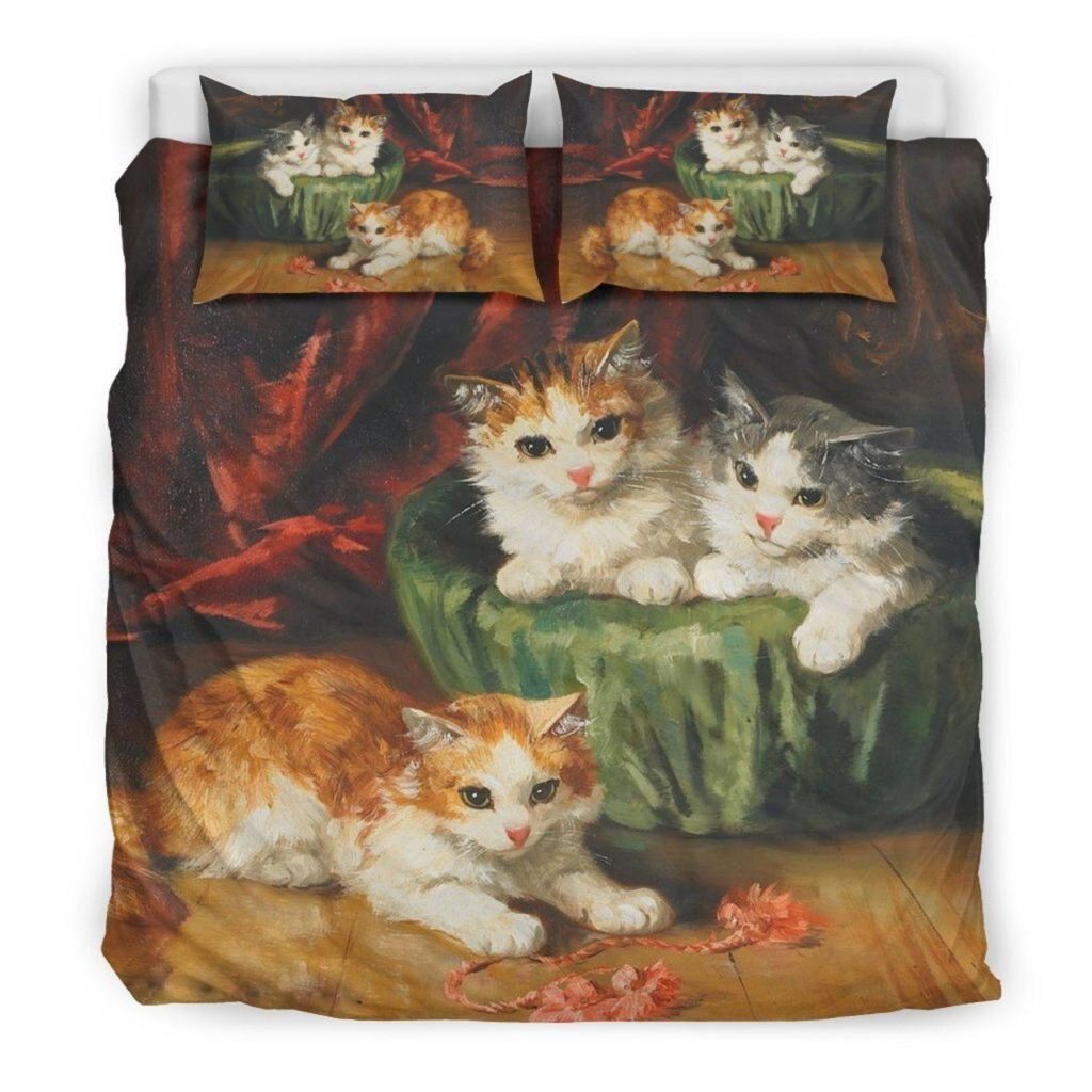 Three Cats - Bedding Set Duvet Cover Pillow Cases 4