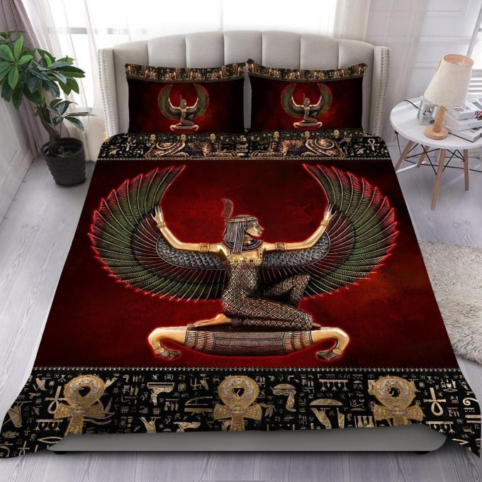 Ancient Egyptian Ma'At Cotton Bed Sheets Spread Comforter Duvet Cover Bedding Sets 1