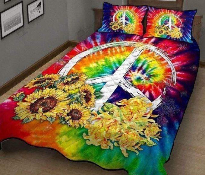 Sunflower Hippie Bedding Set Duvet Cover Pillowcases 1