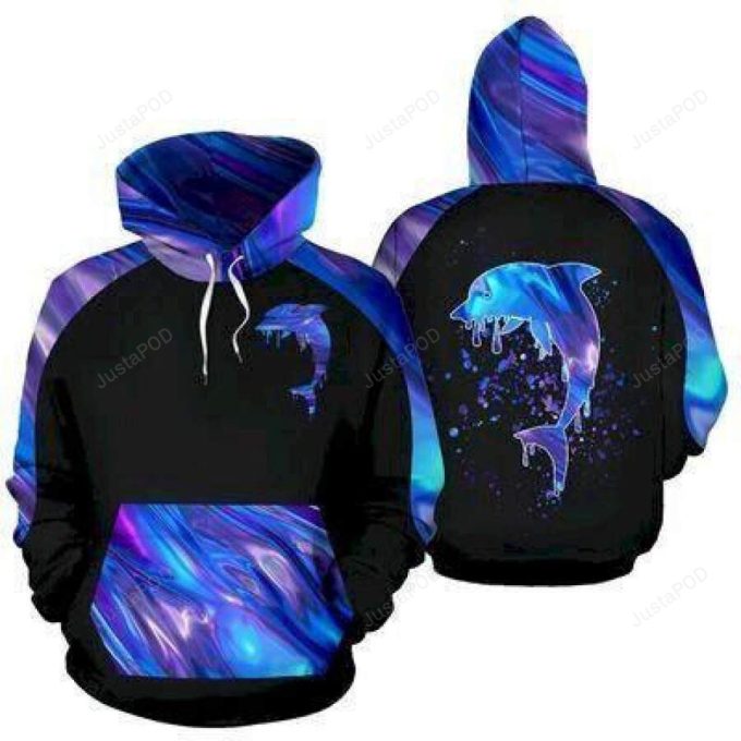 Dolphin Holographic 3D All Print Hoodie, Zip- Up Hoodie 1