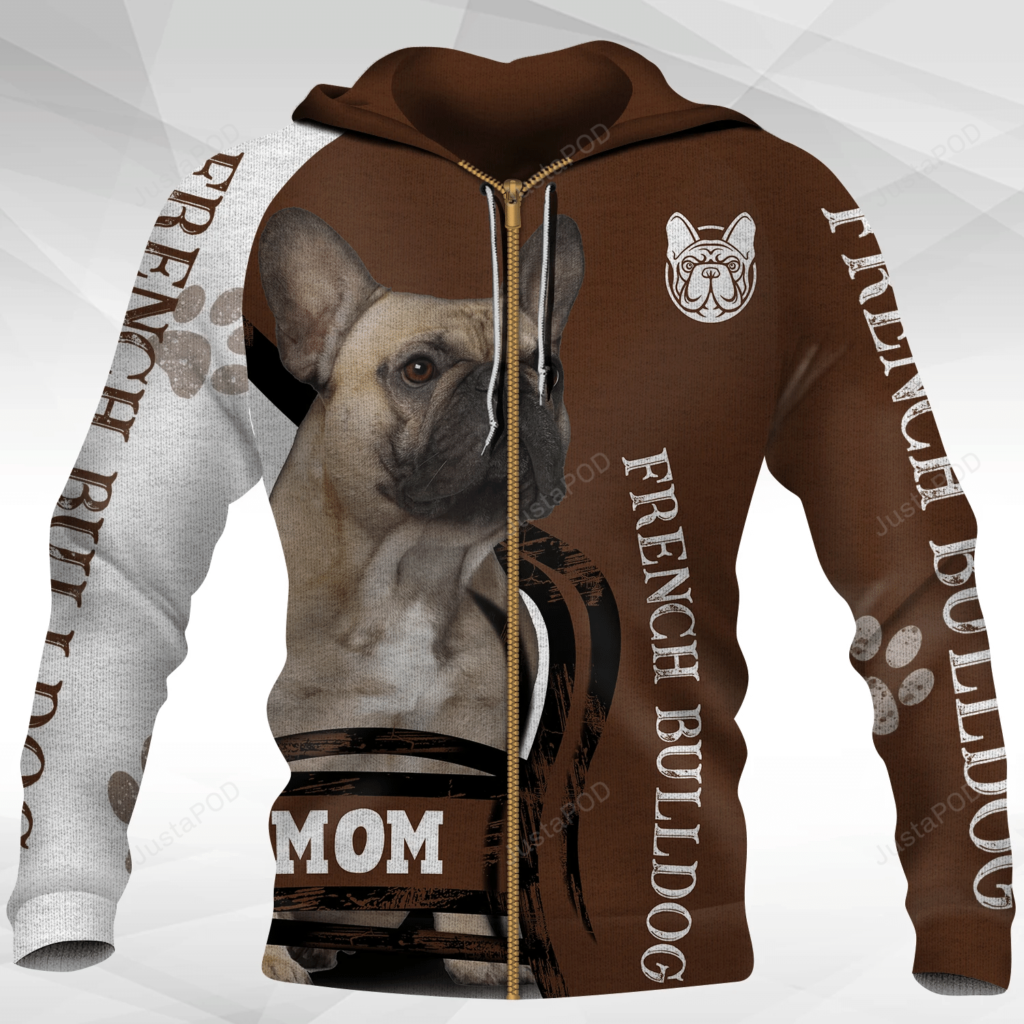 Cute French Bulldog Mom 3D All Over Print Hoodie, Zip-Up Hoodie 4