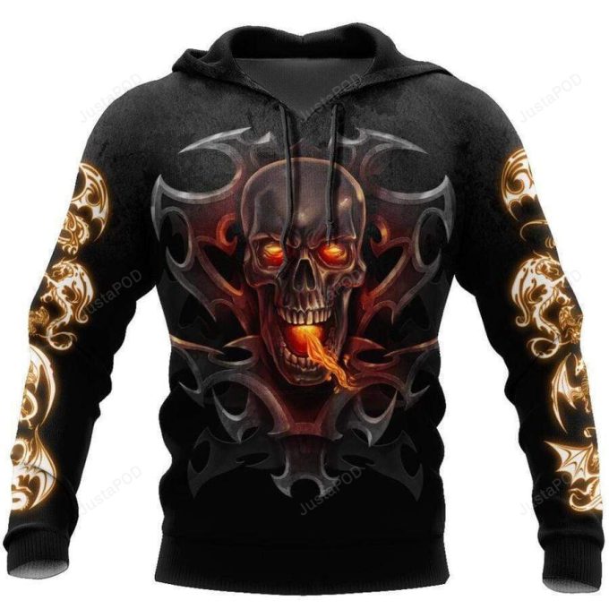 Skull Dragon Tattoo 3D All Print Hoodie, Zip- Up Hoodie 1