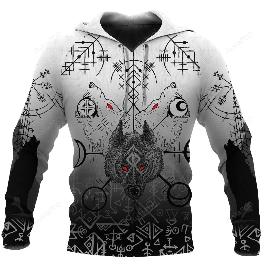 Viking Wolf 3D All Over Print Hoodie, Zip-Up Hoodie 4