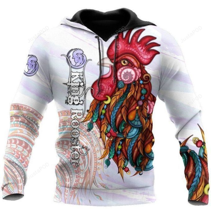 Rooster King 3D All Over Print Hoodie, Zip-Up Hoodie 1