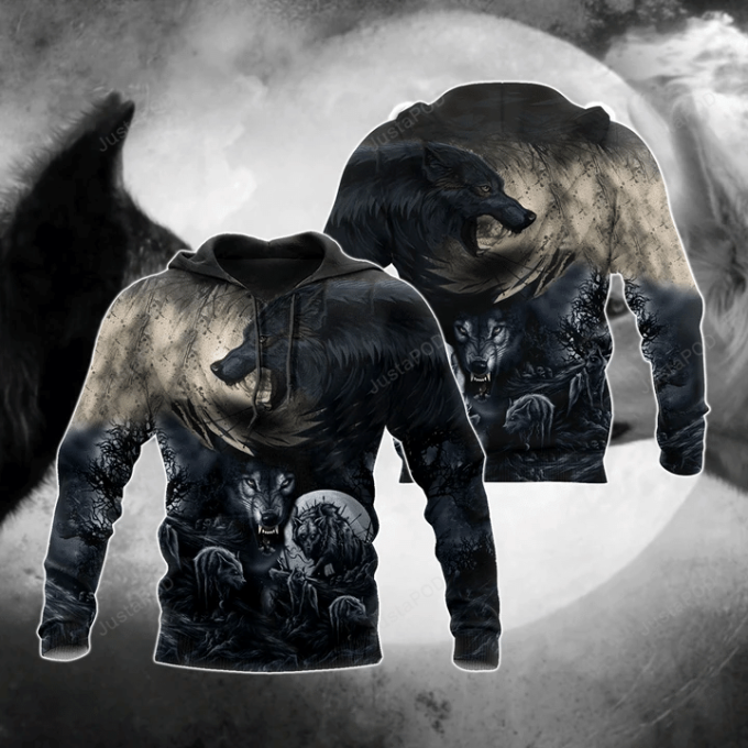 Mythical Wolf 3D All Over Printed Hoodie, Zip- Up Hoodie 1