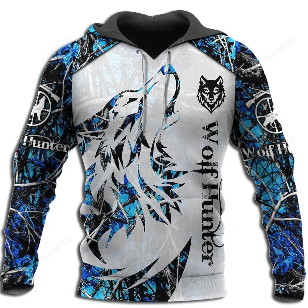 Blue Wolf 3D All Over Print Hoodie, Zip-Up Hoodie 4