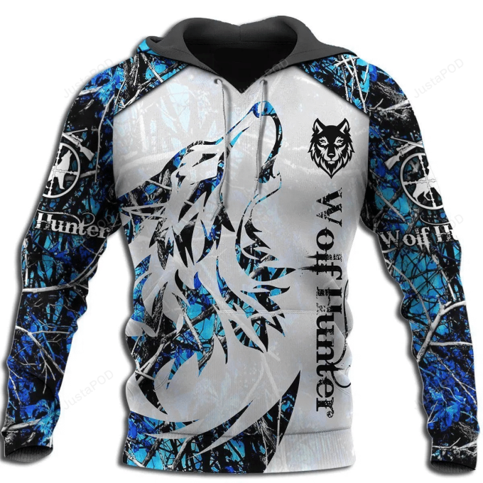 Blue Wolf 3D All Over Print Hoodie, Zip-Up Hoodie 1