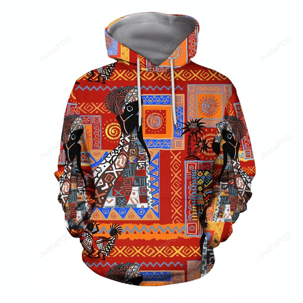 African Pattern Vintage 3D All Over Print Hoodie, Zip-Up Hoodie 4