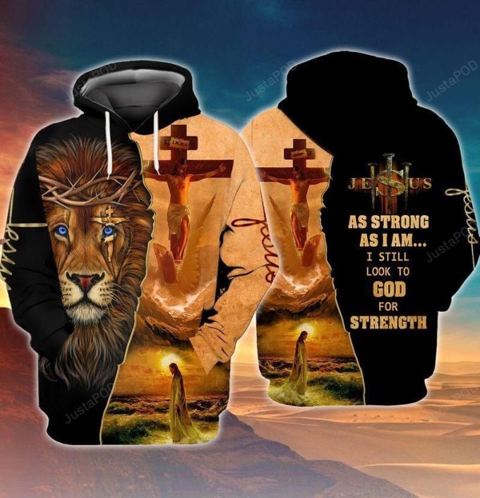 God For Strength 3D All Over Printed Hoodie, Zip- Up Hoodie 1