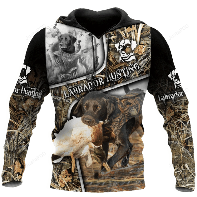 Labrador Hunting Camouflage 3D All Over Print Hoodie, Zip-Up Hoodie 1