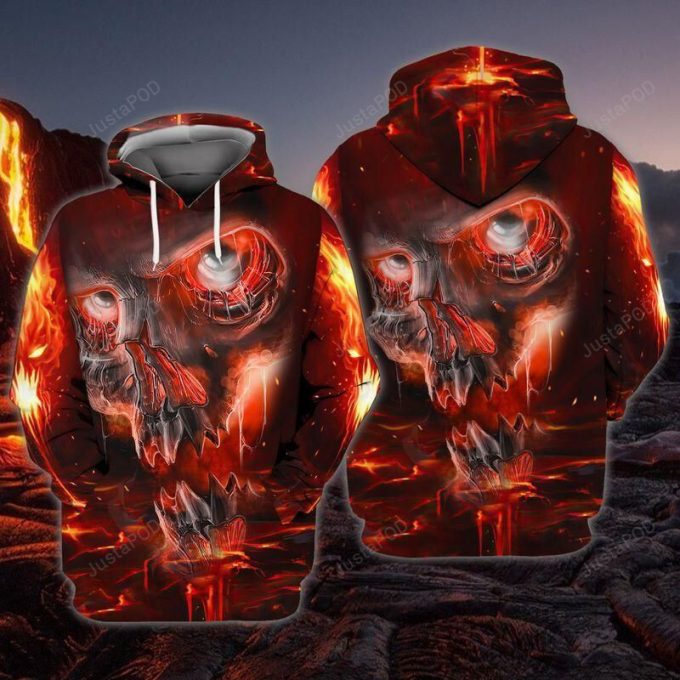 Lava Skull 3D All Over Print Hoodie, Zip-Up Hoodie 1