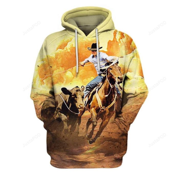 Calf Roping 3D All Over Printed Hoodie, Zip- Up Hoodie 1