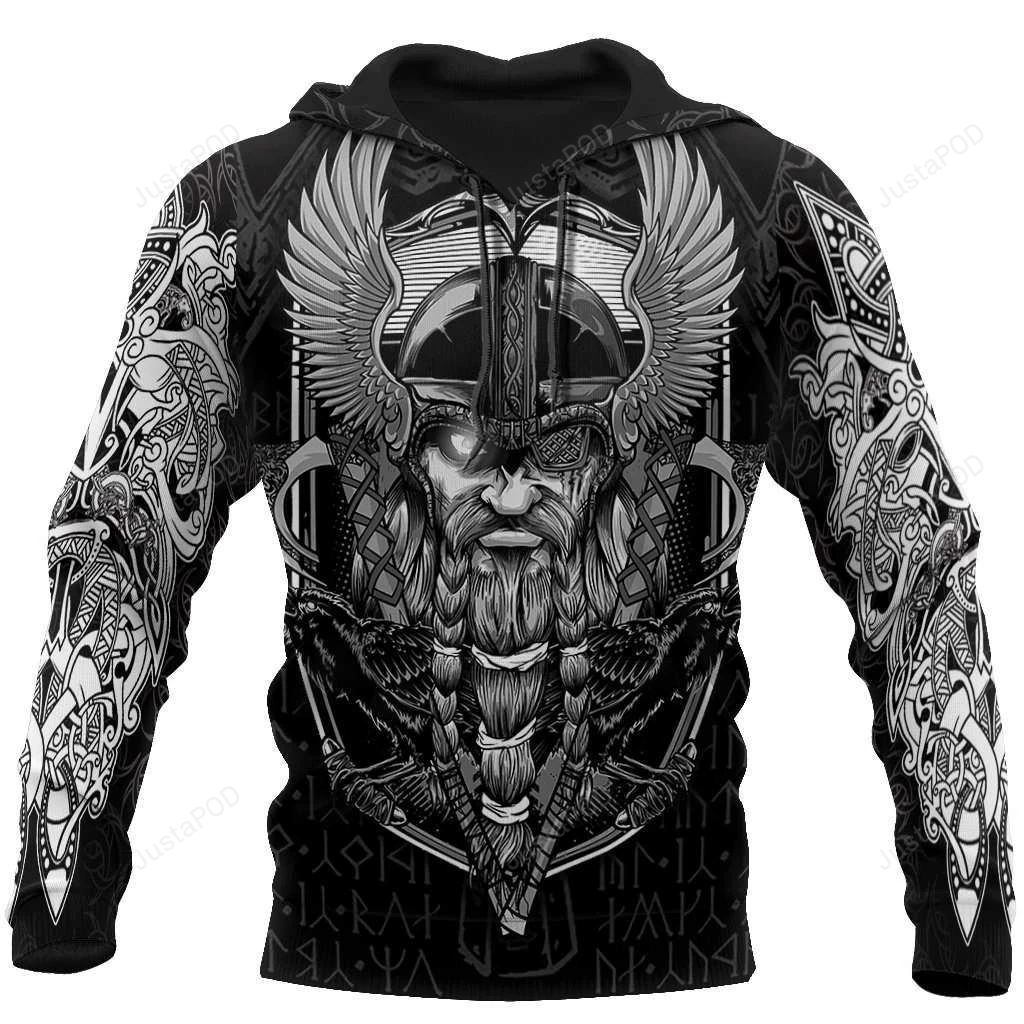 Viking Odin 3D All Over Printed Hoodie, Zip- Up Hoodie 4