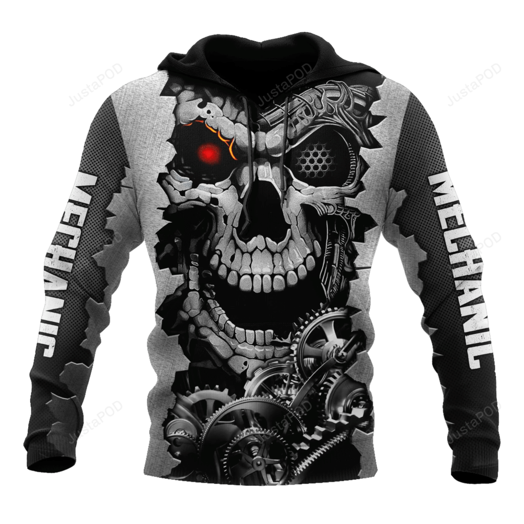 Mechanic 3D All Over Printed Hoodie, Zip- Up Hoodie 4