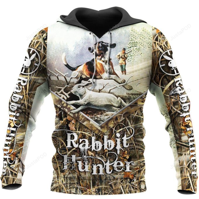 Rabbit Beagle Hunting 3D All Over Printed Hoodie, Zip- Up Hoodie 1