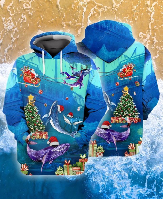 Whales 3D All Over Printed Hoodie, Zip- Up Hoodie 1