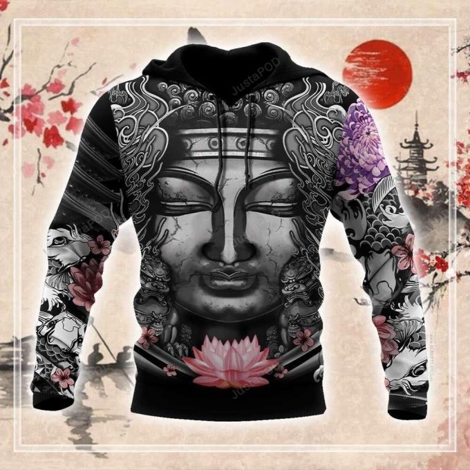 Buddhism Japanese Tattoo 3D All Over Printed Hoodie, Zip- Up Hoodie 1