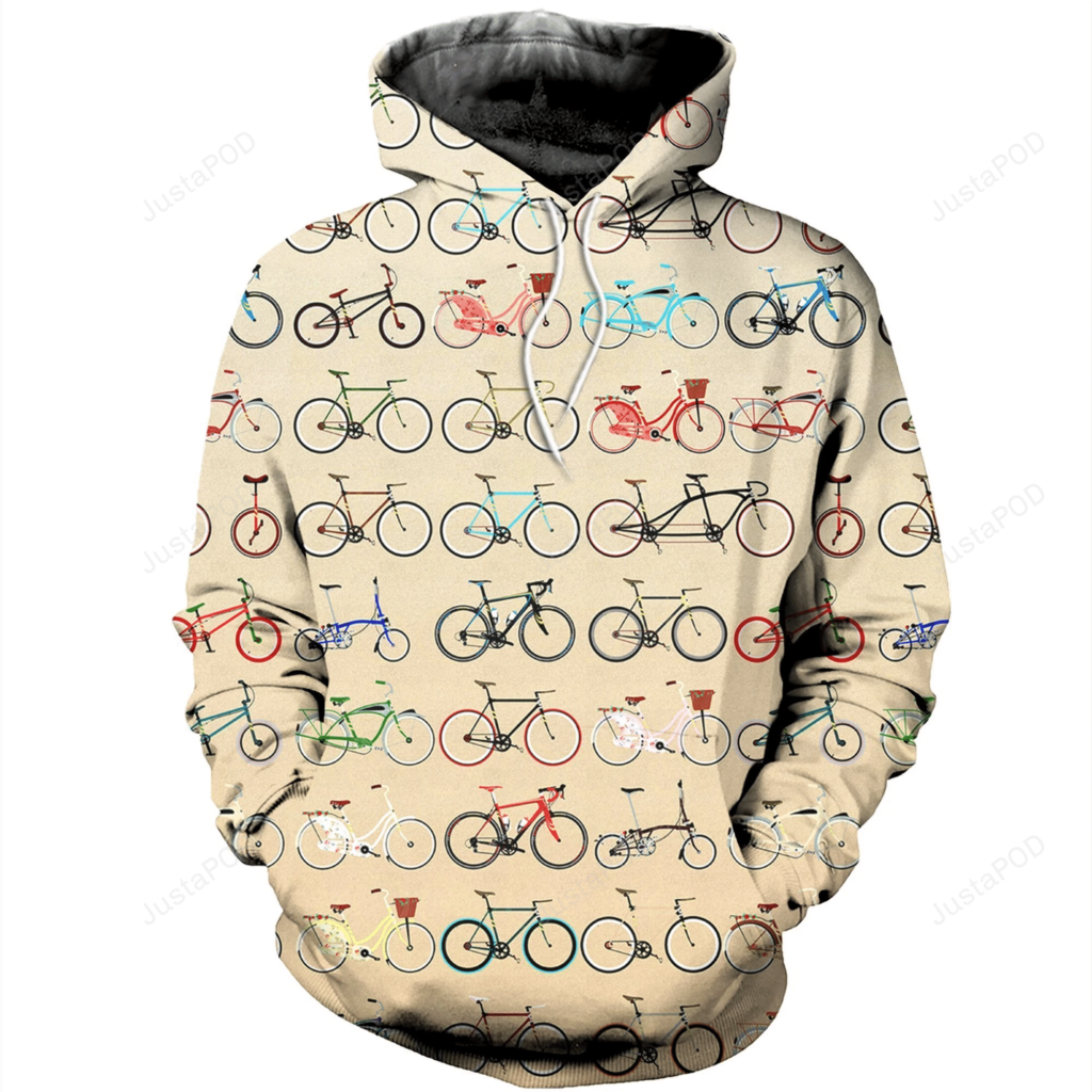 Bicycle 3D All Over Printed Hoodie, Zip- Up Hoodie 4